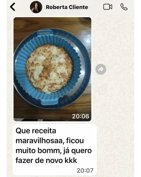 Depoimento de cliente 3 no WhatsApp